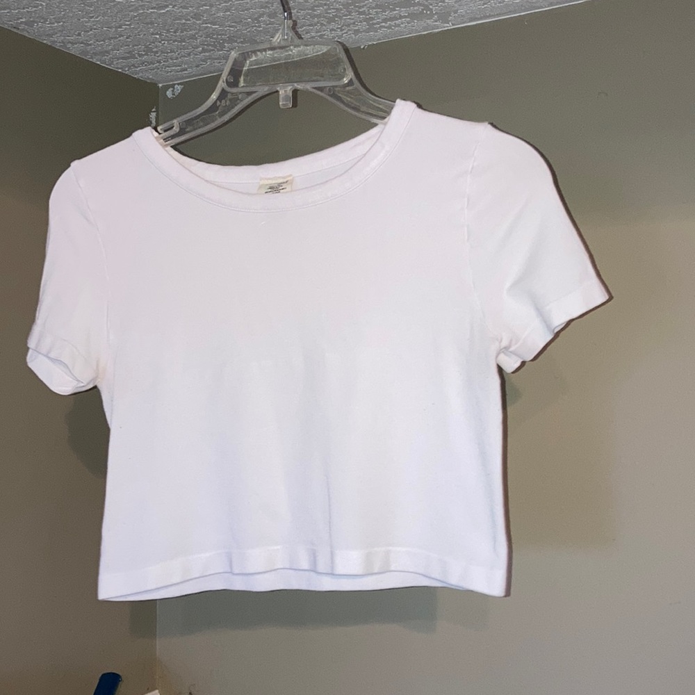 C’est moi white bamboo crop top